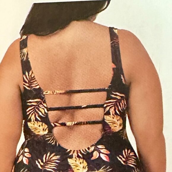 New Ocean Pacific OP One Piece Swimwear Size XL Swimsuit Upf 50+ Tropical Floral - Picture 7 of 11